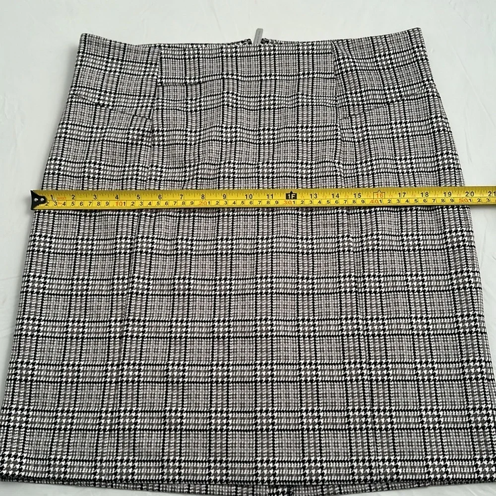 MICHAEL Michael Kors multicolor gray white black plaid stretch pencil skirt